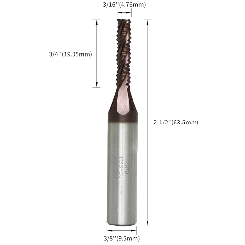 Image of HFS(R) Roughing End Mill Square End Mill 4 Flute M42 8% Cobalt TiAlN for Steel 3 /16 inch Dia.