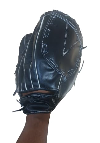 Tima Baseball + Softball Gloves - Field Master Adult + Youth Baseball + Softball Gloves Left Hand Gloves - Infield + Outfield Mitts (Black)