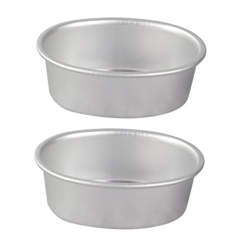 BIUDECO Juego de 2 Moldes Ovalados para Tarta de Queso de Aleación de Aluminio Reutilizables Tamaño Medio para Hornear Pasteles Pudines y Gelatinas Horno