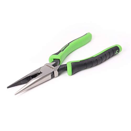 Hilmor 8" Long Nose Pliers With Rubber Handle Grip, Black & Green, Lnp8 1885398 #TOP5