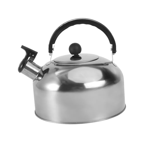 TOPPERFUN Bollitore Acciaio Con Fondo Piatto Per Stovetop Bolliacqua Con Fischio Chiaro Riscaldamento Rapido Compatibile Induzione Gas Ed Elettrico