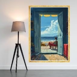 Scène océanique imprimée de haute précision sur toile fine de 50x70cm