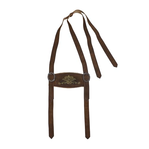 Image of Bavarian Suspenders for men | Authentic Lederhosen suspenders with buckles for Oktoberfest Costume
