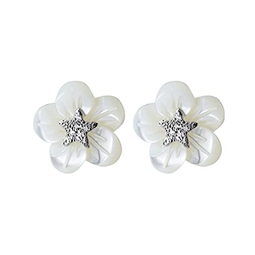 Boucles d'oreilles pour dames en argent sterling motif étoile fleur