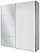 Rauch Schwebetürenschrank 2-türig Weiß mit Spiegel, BxHxT 226x230x62 cm
