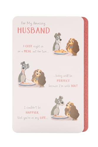 UK Greetings Disney Valentine's Day Card For Husband - Lady & The Tramp Design