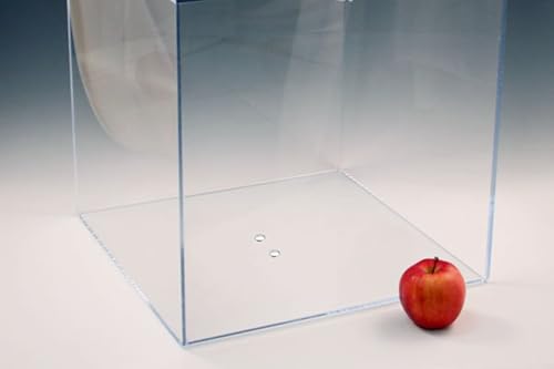 TUKA-i-AKUT 2X Acryl Losbox 30x30x30cm Abschließbar, 3mm Extra Stark Acrylglas Aktionsbox mit Schloß, Spendenbox Einwurfbox Gewinnspielbox Wahlurne Acrylbox Versperrbar, Transparent TKD8260-30cm-2X