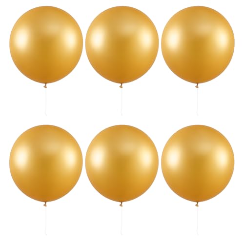 Image of PMLAND 6 Pcs Gold 36 Inch Giant Latex Balloons for Party Decor Decorations
