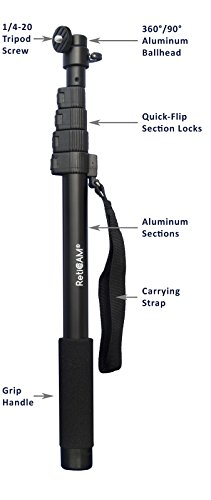 Monopode selfie pour smartphone et GoPro avec tête de boule orientable Mp55