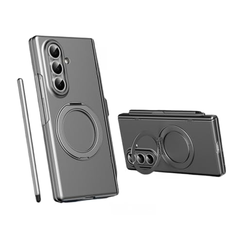 For Galaxy Z Fold 6 �p �P�[�X S�y���z���_�[&�X�^�C���X�t�� MagSafe�Ή� ��]���}�O�l�b�g�X�^���h �c�����Ή� �ϏՌ� ���^ �K���X�t�B�����t�� �M�����N�V�[ Z Fold 6 �J�o�[ �q���W�J�o�[�t �܏�ݎ��X�^���h ���C��