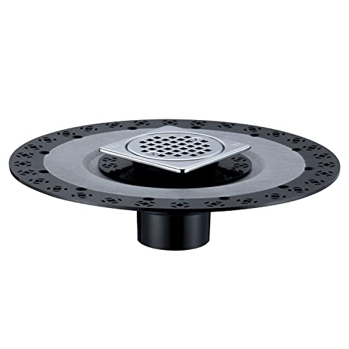 Abs Shower Floor Drain, 12Inches Flange With 4 Inches Stainless Steel 304 Various Floor Drain Cover (Chrome) #TOP1