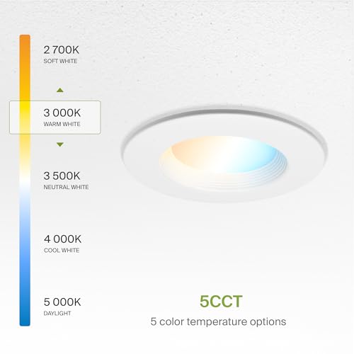 ASD 12 Pack Retrofit LED Recessed Lighting 6 Inch - 12W 2700K-5000K 1078LM Can Lights for Ceiling 6 Inch, Dimmable Recessed Lights, Baffle Trim Wet Rated Wafer Lights, ETL, Energy Star by ASD - Used condition - Image 6