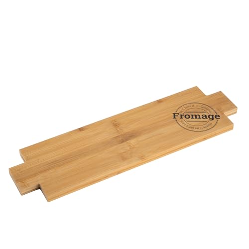 Florina TASTY, Tabla Rectángulo de Quesos y Aperitivos, Tabla para Embutidos, Tabla de Desayuno de Hierba de Bambú con Mango, 47 x 13.5 cm