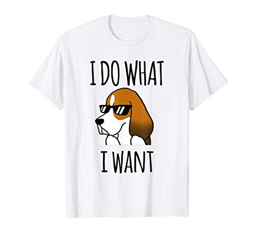 I Do What i Want Basset Hound Cane Maglietta