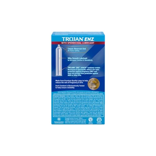 Trojan Enz Spermicidal Lubricated Latex Condoms-12 Ct  thumb #1