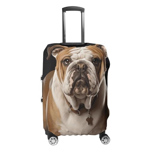 English-Bulldog Printed Luggage Cover Protector, Fits 18-32 Inch Luggage4