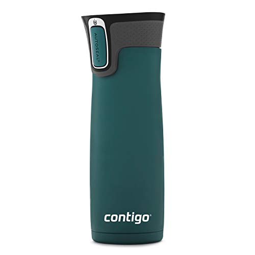 Contigo West Loop Stainless Steel Vacuum-Insulated Travel Mug With Spill-Proof Lid, Keeps Drinks Hot Up To 5 Hours And Cold Up To 12 Hours, 20Oz Chard #TOP1