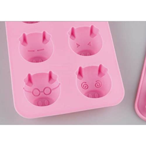 Molde para hielo con forma de cerdito, set de 6 miniatura 6