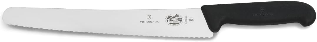 Victorinox Fibrox 10.25-Inch Serrated Bread Knife - Ultra-Sharp Edge, Non-Slip Grip, Swiss Professional Quality