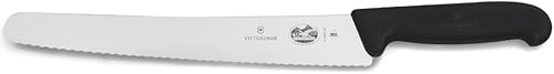 Victorinox Cuchillo de pan Fibrox de 10.25 pulgadas con borde dentado ultraafilado, color negro