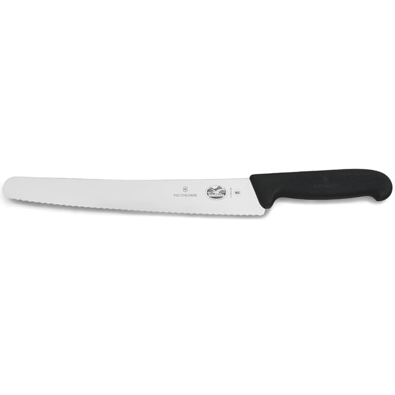 Victorinox 10.25 Inch Fibrox Bread Knife with Ultra-Sharp Serrated Edge, Black frustration_free