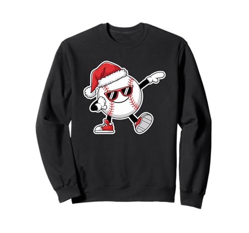 Pelota de béisbol Sombrero de Papá Noel Dabbing Jugadores de Navidad Sudadera