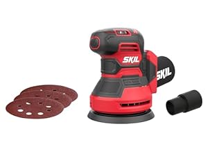 Skil Akku Exzenterschleifer 125mm 3745CA „20V Max“ (18 V) – Schleifer mit 125mm Schleifteller – Mit Staubbeutel & Staubsaugeradapter und 3 Klettschleifblättern SR1E3745CA