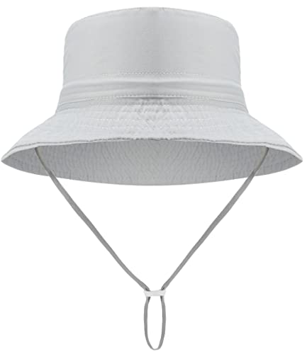 2Pcs Baby Boy Infant Sun Hat Toddler Summer Sun Protection Baby Boy Hats Beach Hats Wide Brim Bucket Hats White 2Pcs Navy&Grey 0-6Months #TOP3