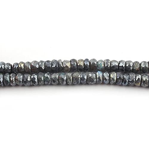 Perles labradorite naturelles en fil de 13 pouces rondelles facettées 8mm pour bijou DIY