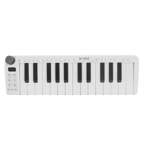 Pomya 25 Key MIDI Controller with Built-in Battery Arpeggiator Functionality Portable Design for Music Lovers