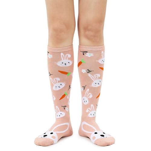 Image of Zando Knee High Socks for Women Striped Athletic Long Tall Tube Socks Outdoor Sports Casual Thigh High Stockings