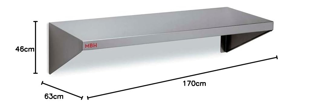 MBH - Estantería Acero Inoxidable 100x40 cm para cocinas industriales de hostelería. Estantería INOX para Bar y Restaurante.