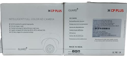 CPP Camera FDH IR Dome Camera 3.6mm,20Mtr IR CP-GPC-D24L2-S + 2.4MP Guard