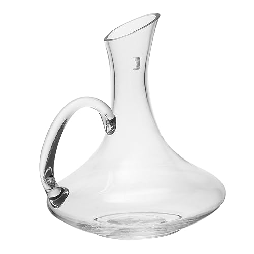 SOLUSTRE 1Pc Transparent Glass Wine Decanter with Handle Sturdy and Crack for Wine Easy to Clean for Storing Beverages