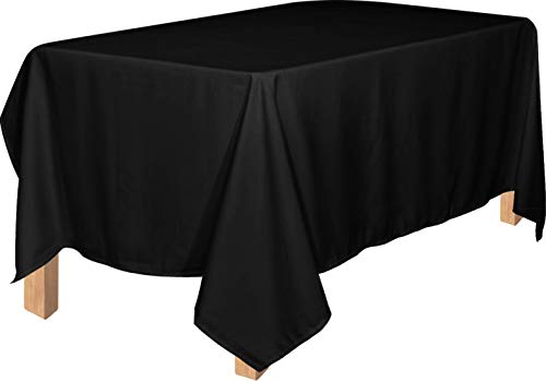 Utopia Kitchen 90 x 132-Inch - Tablecloth - 100 Percent Polyester - Round Edges Table Cover (black)