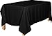 90 x 132-Inch - Tablecloth - 100 Percent Polyester - Round Edges Table Cover - by Utopia Kitchen (black)