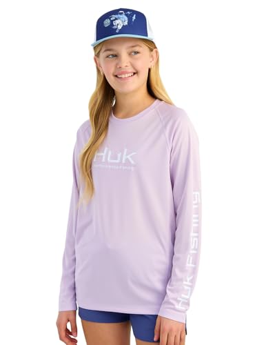 Image of HUK Boys Pursuit Solid Long Sleeve Shirt, Fishing Shirt for Kids