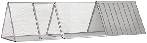 Large Expandable Galvanized Steel Rabbit Cage - Outdoor Animal Hutch, 119.1x31.7x28in, Ventilated Design for Rabbits and Bunnies, Perfect Playpen for Pets