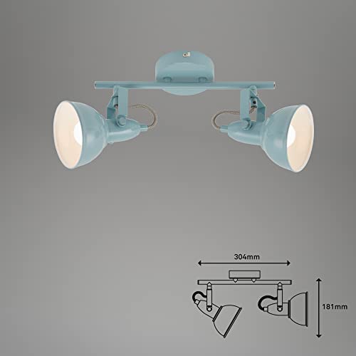 Focos LED interior techo orientables con dos tomas E14 y acabado menta BRILONER 7
