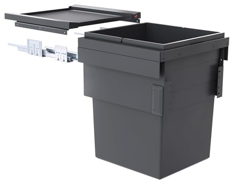 Hailo Abfallsammler Auszug 3608461 | für 45cm Unterschrank | Cargo Synchro 1fach 55 Liter | Dunkelgrau
