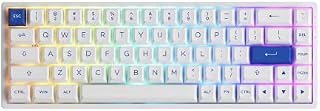 EPOMAKER AKKO 3068B Plus Blue & White 65% Hot-Swap 2.4Ghz /Bluetooth/Wired Mechanical Keyboard with RGB Backlight, Double-Shot PBT Keycaps for Gamers/Mac/Win