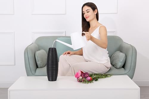 Image of Leewadee - Black Floor Vase for Pampas Grass, Large Flower Vase for Home Decor, 13 inches, Resin