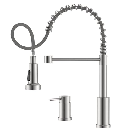 APPASO 2 Hole Kitchen Faucet, Kitchen Faucet with Separate Handle, SUS304 Stainless Steel Two Holes Faucet for Kitchen Sink, Brushed Nickel