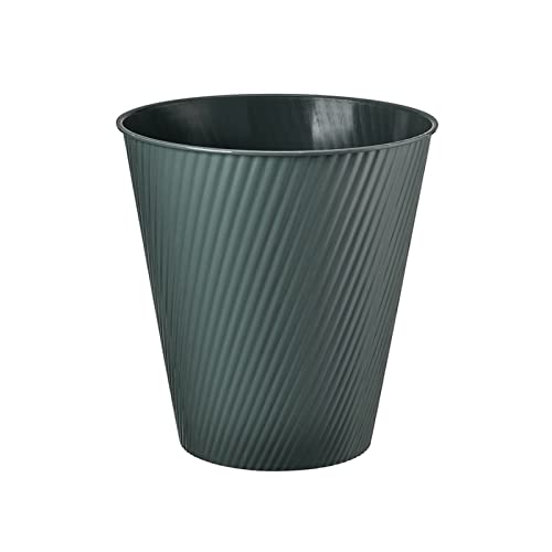 CJHFR472SG Cubo Basura Cocina Bote de basura de plástico for el hogar, redondo, Simple, 12L, dormitorio, inodoro, oficina, cesta de basura Papelera Baño(Green)