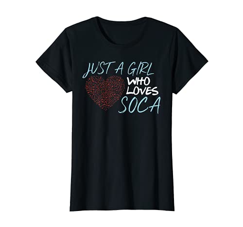 Damen OOtees - Just A Girl Who Loves Soca - Herz mit Musiknoten T-Shirt