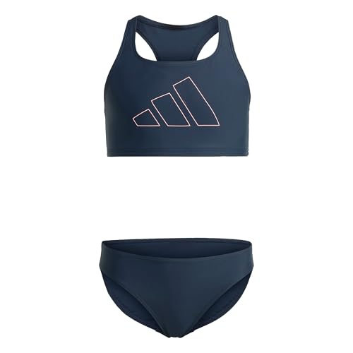 adidas Performance Big Bars Bikini Girls Bañador bóxer, Niñas, Azul (Aurora Ink), 3-4 Years