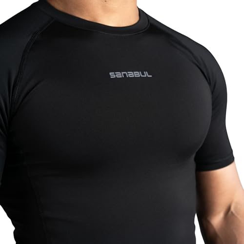 Sanabul Model Zero Rash Guard Short Sleeve Compression Shirts for Men | MMA BJJ T Shirt | Workout Cross Training Rash Guard2