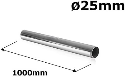 Wardrobe Rail Round Chrome Hanging Rail 1000MM Free END Supports & Screw