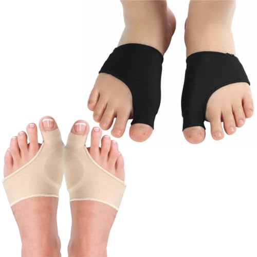 Bunion Foot Cushions，Bunion Correction Cushions,Corrector and Relief Sleeve Set with Gel Pads, relief，support，for Men and Women 4 Piece Set Medium Size (Black/Yellow)