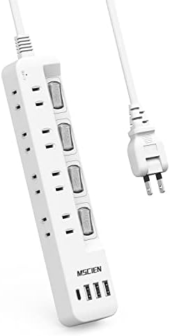 （04:00時点） Mscien 電源タップ usb付き 8個AC口 1個usbc 3個usba 延長コード 3m 雷ガード usb コンセント oa スイッチ付き 壁掛け たこあしコンセント テーブル マルチタップ スイングプラグ おしゃれ (3M)